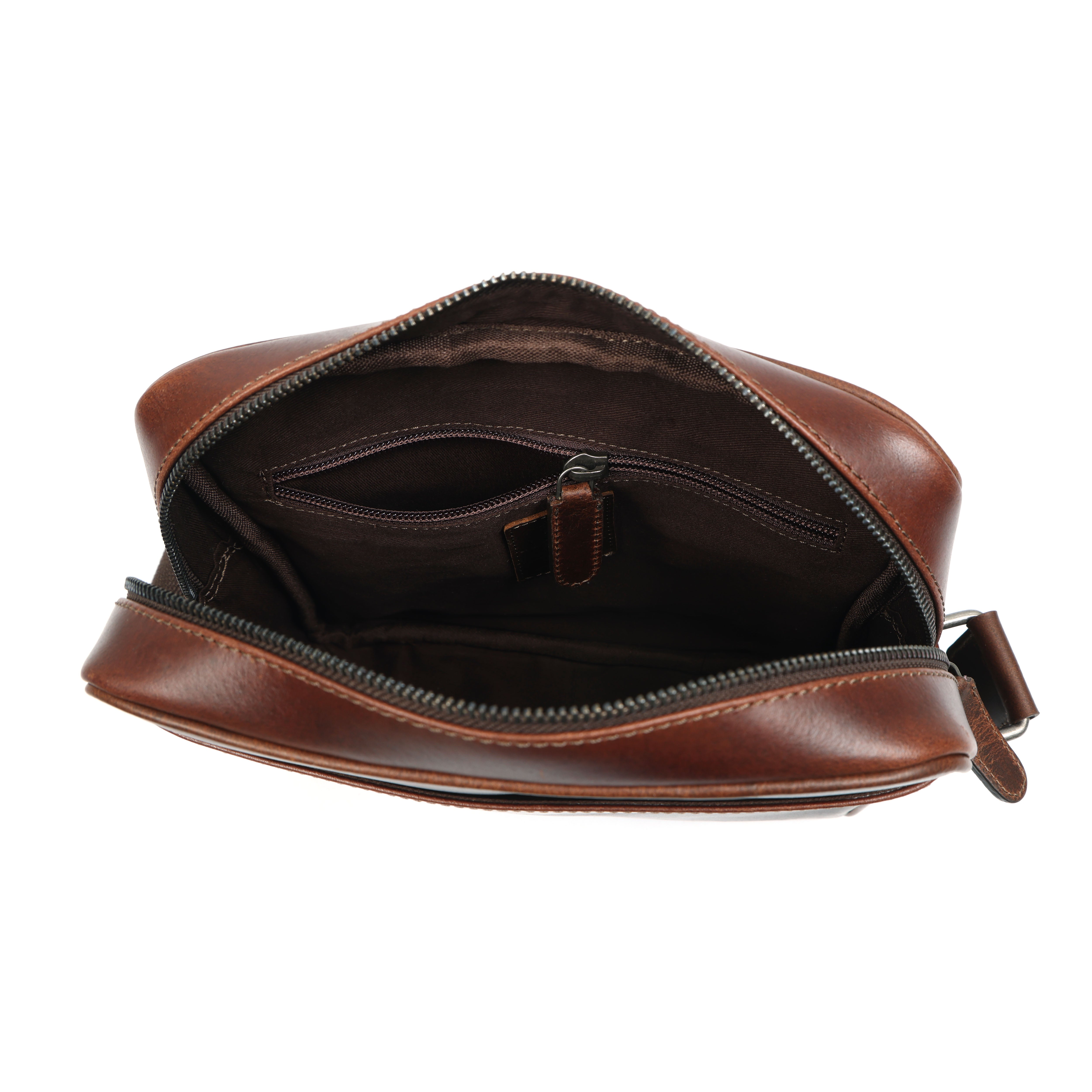 GM Leather | Premium Dark Brown & Hunter Brown Cross-Body Bag NZ