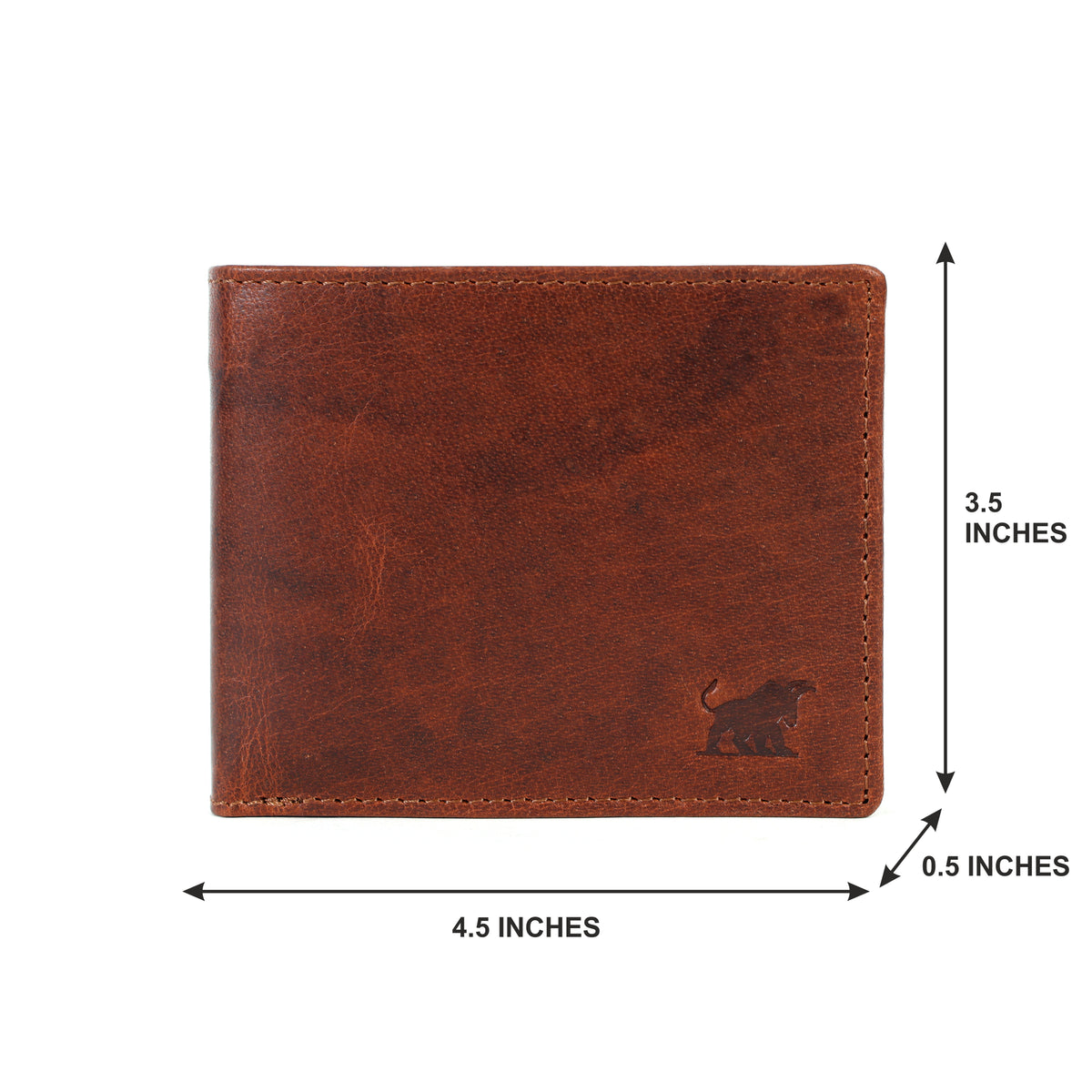 GM Leather Men's Classic Cognac Bifold Wallet | RFID(EL-GM-W4)