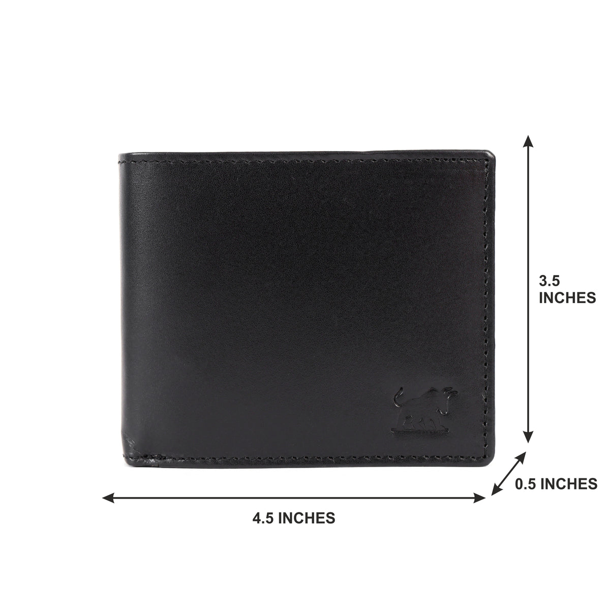 GM Leather Men's Classic Black Bifold Wallet | RFID Passcase(EL-GM-W4)