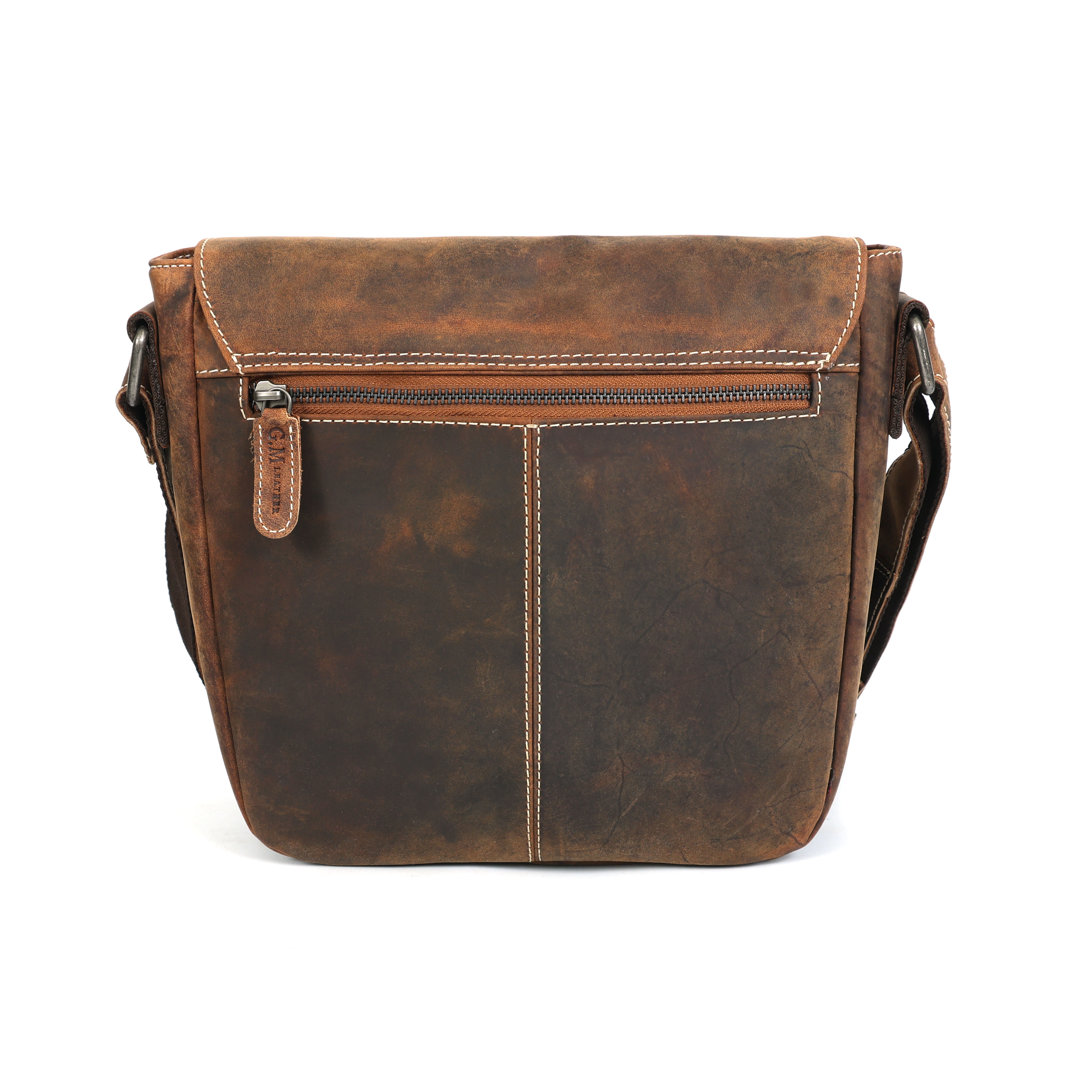 Vintage Distressed Leather Messenger Bag | Men's Satchel | GM Leather(el-gm-177)
