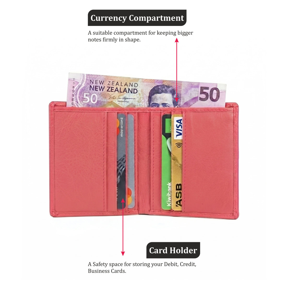 Leather Wallet in NZ | Slim Full-Grain Vertical Bifold(EL-GM-W6)