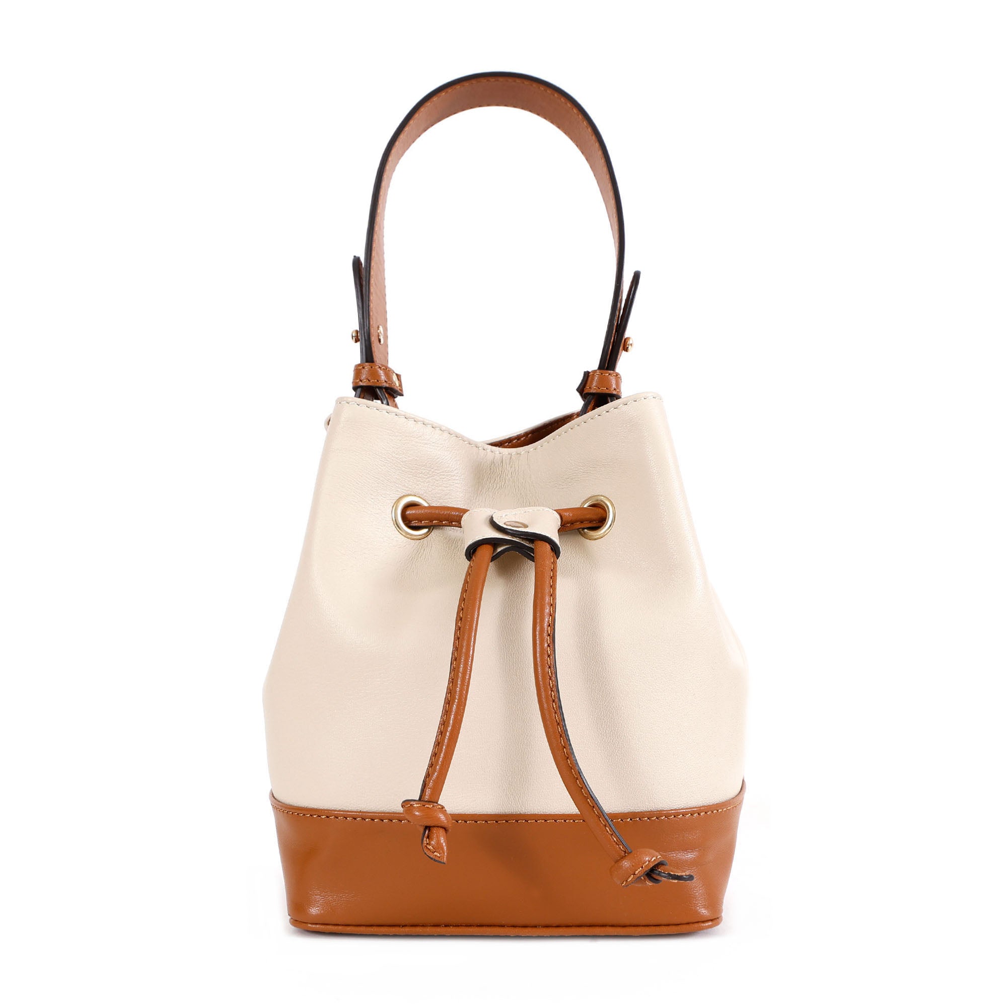 GM Leather Cream Leather Bucket Bag NZ(El-gm-46-f)