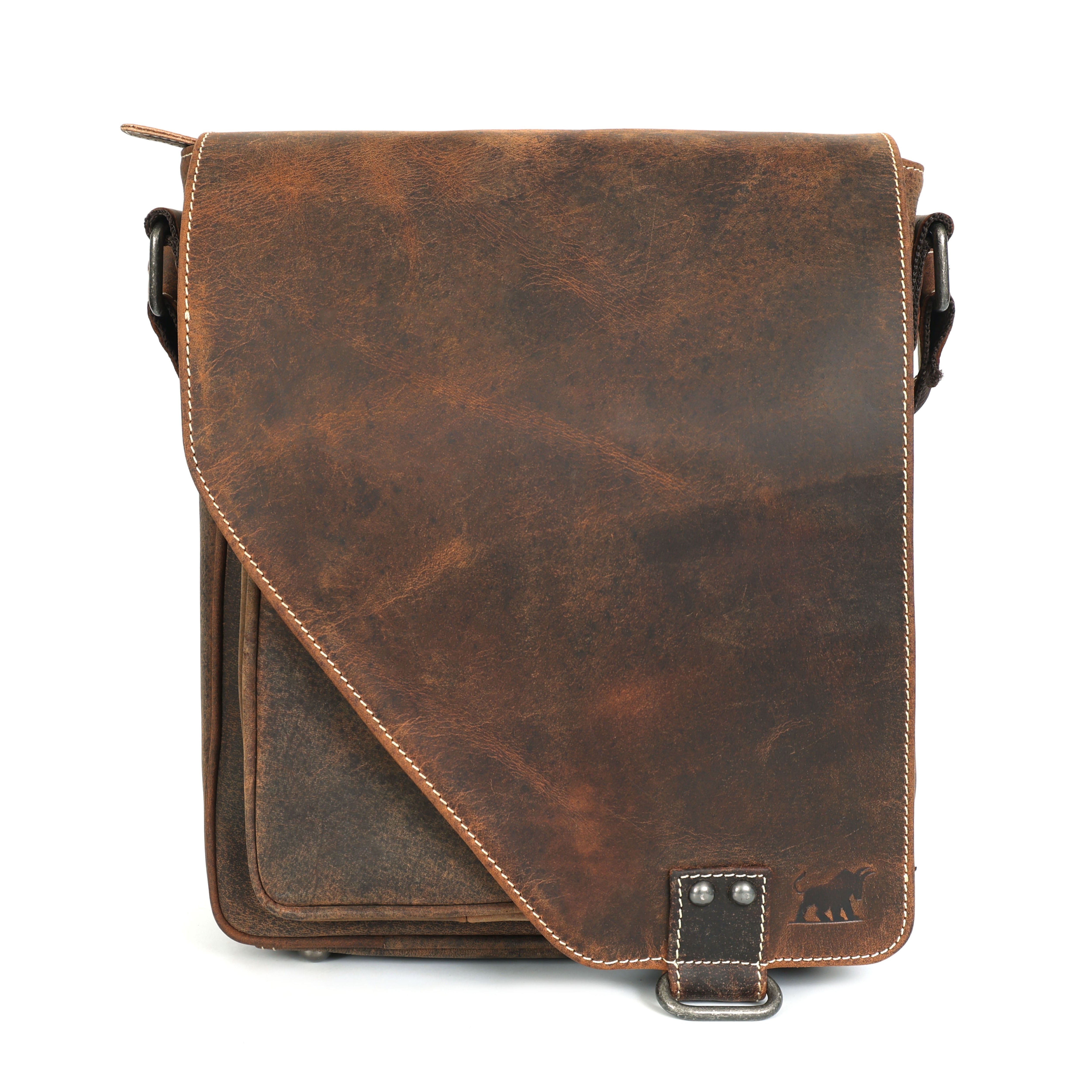 GM Leather Full-Grain Classic Tan Laptop Briefcase Bag NZ(125-V)