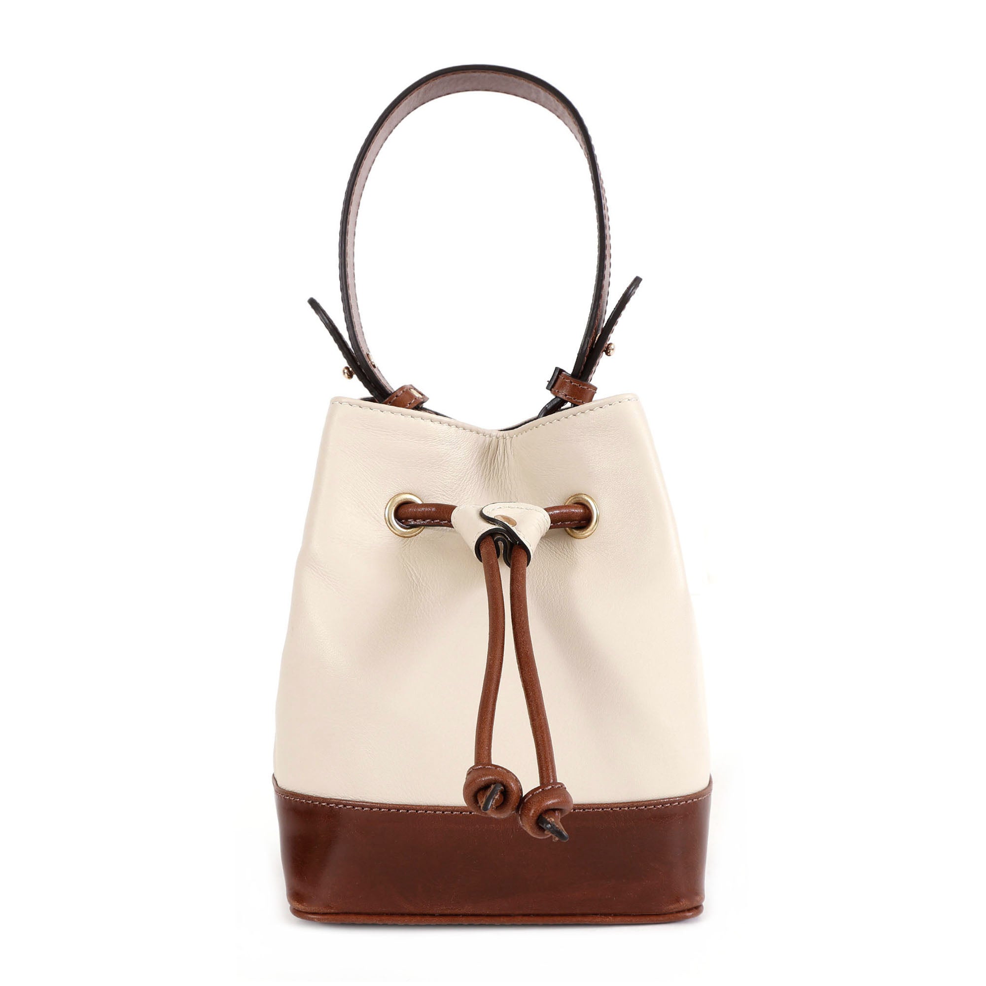 GM Leather Cream Leather Bucket Bag NZ(El-gm-46-f)