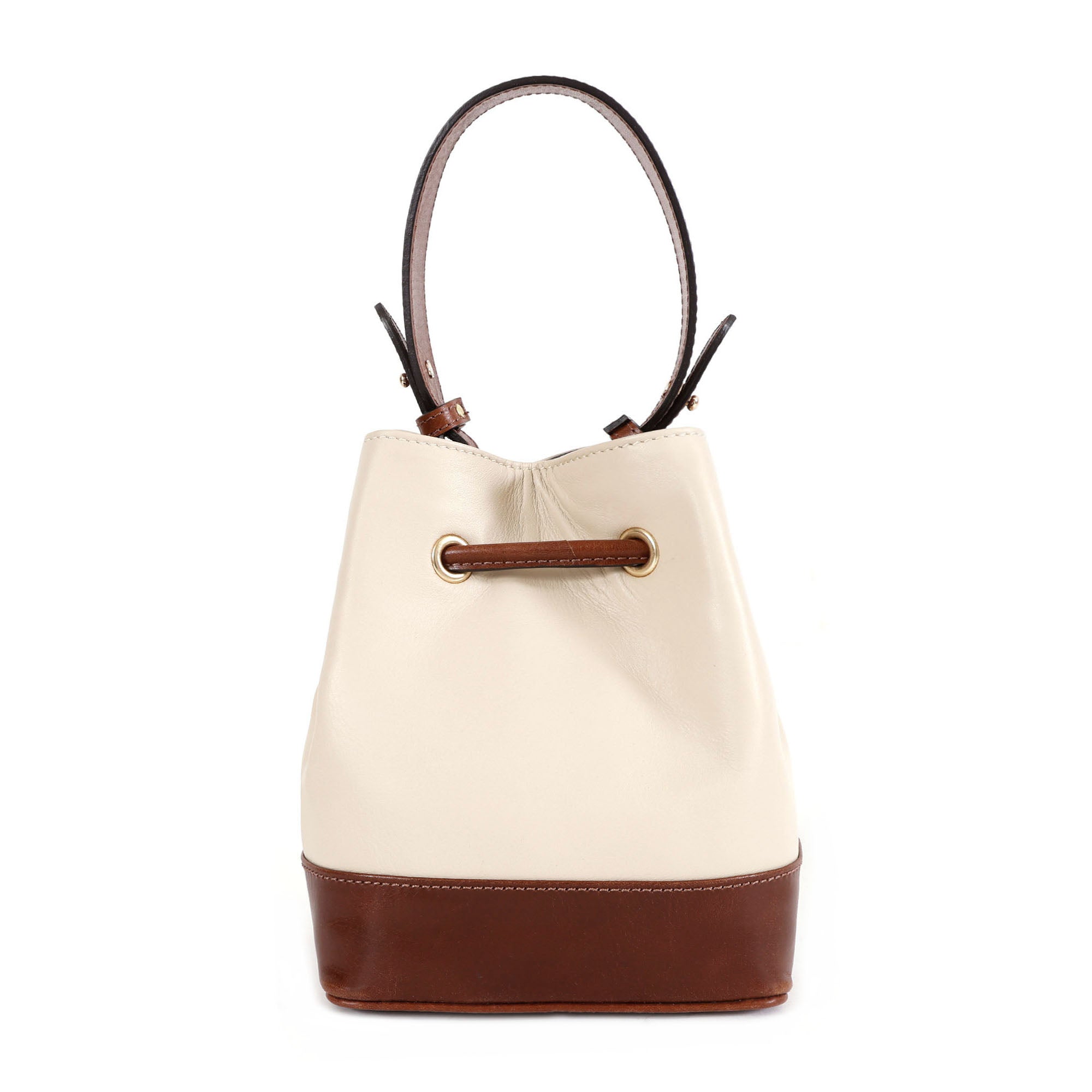 GM Leather Cream Leather Bucket Bag NZ(El-gm-46-f)