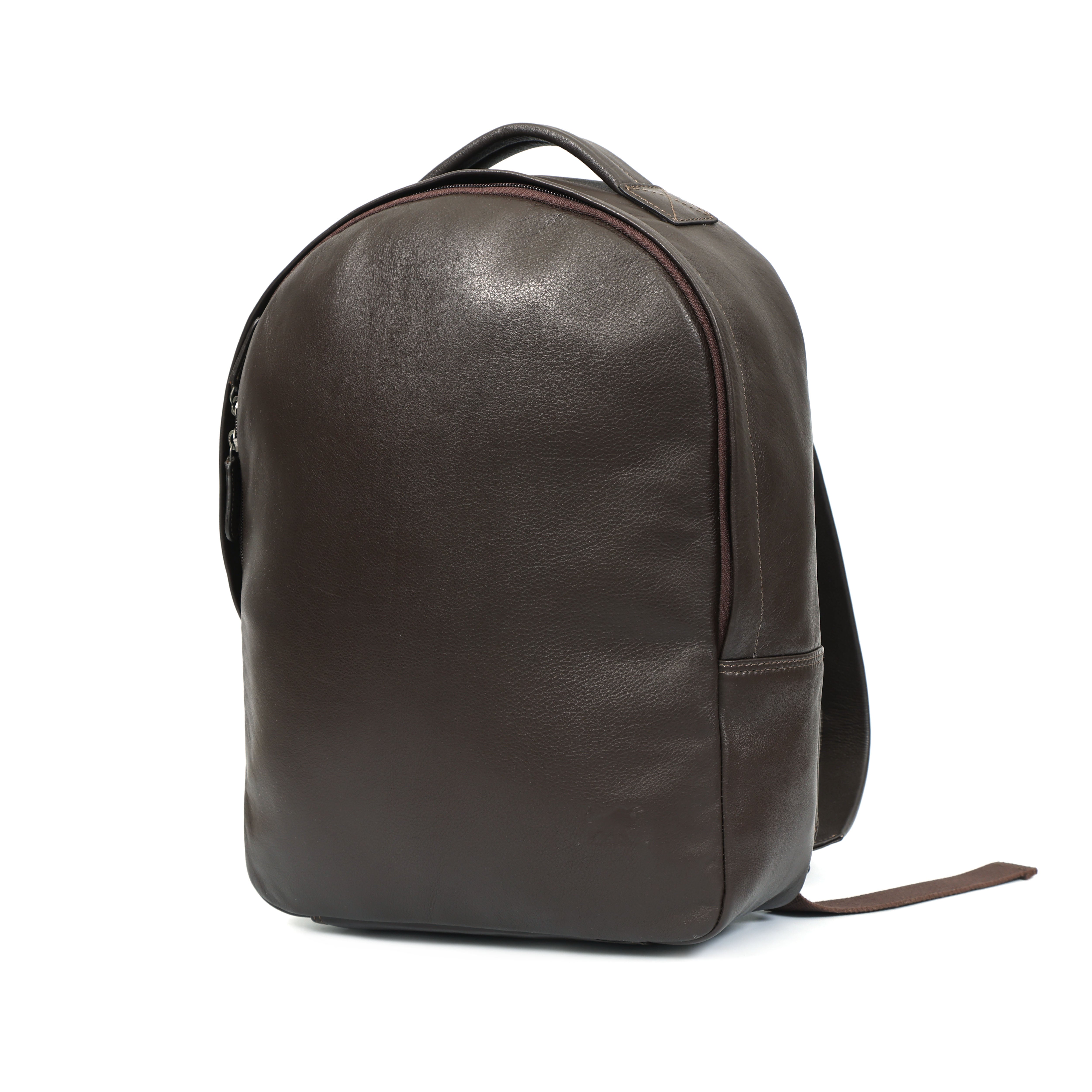 Classic Black & Brown Leather Backpack | Sleek Minimalist Laptop Bag NZ(EL-GM-29-E-PEBBLED)