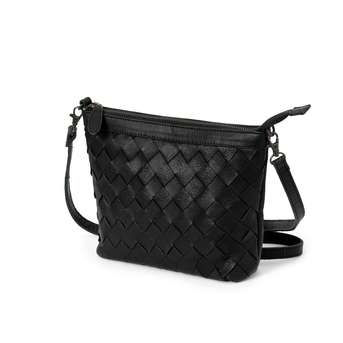 Handwoven Leather Crossbody Bag – Premium Soft Leather Purse for Everyday Use(EL-GM-8440-R)