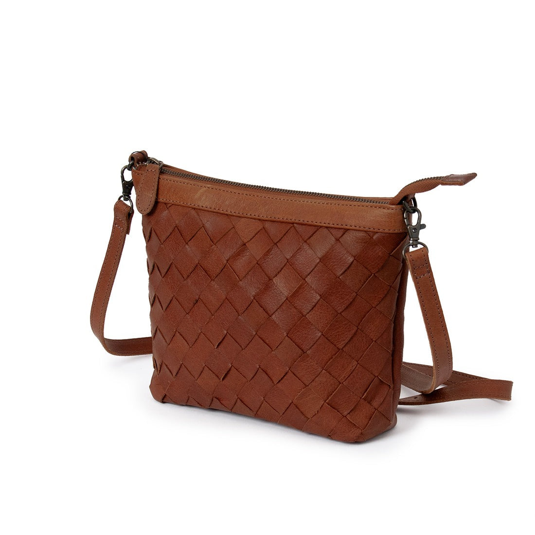 Handwoven Leather Crossbody Bag – Premium Soft Leather Purse for Everyday Use(EL-GM-8440-R)