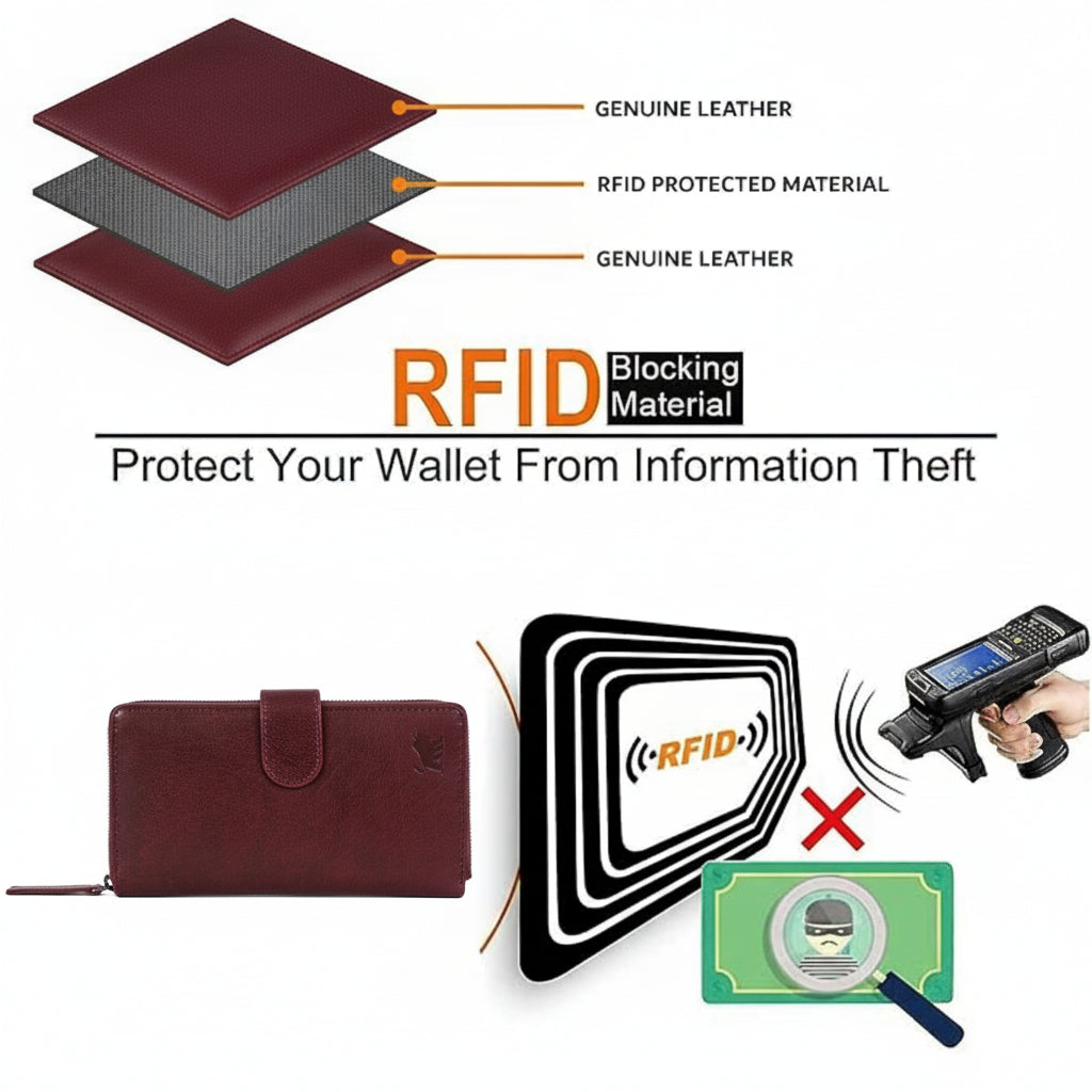 Brown Leather Wallet Clutch with Strap | GM Leather Auckland(EL-GM-W03)