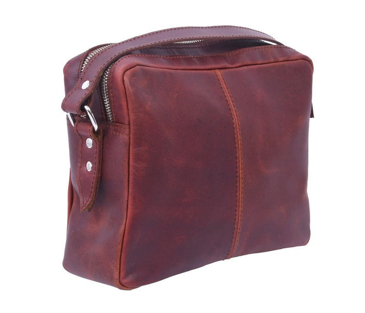 Full-Grain Leather Shoulder Bag | Rustic Brown Crossbody Satchel(1278)