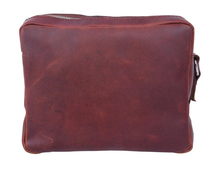 Full-Grain Leather Shoulder Bag | Rustic Brown Crossbody Satchel(1278)