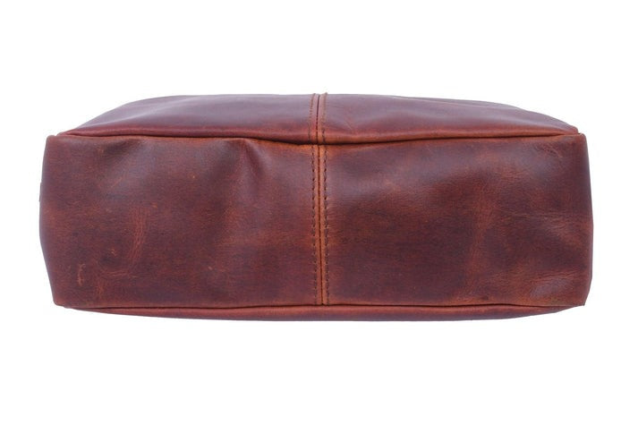 Full-Grain Leather Shoulder Bag | Rustic Brown Crossbody Satchel(1278)