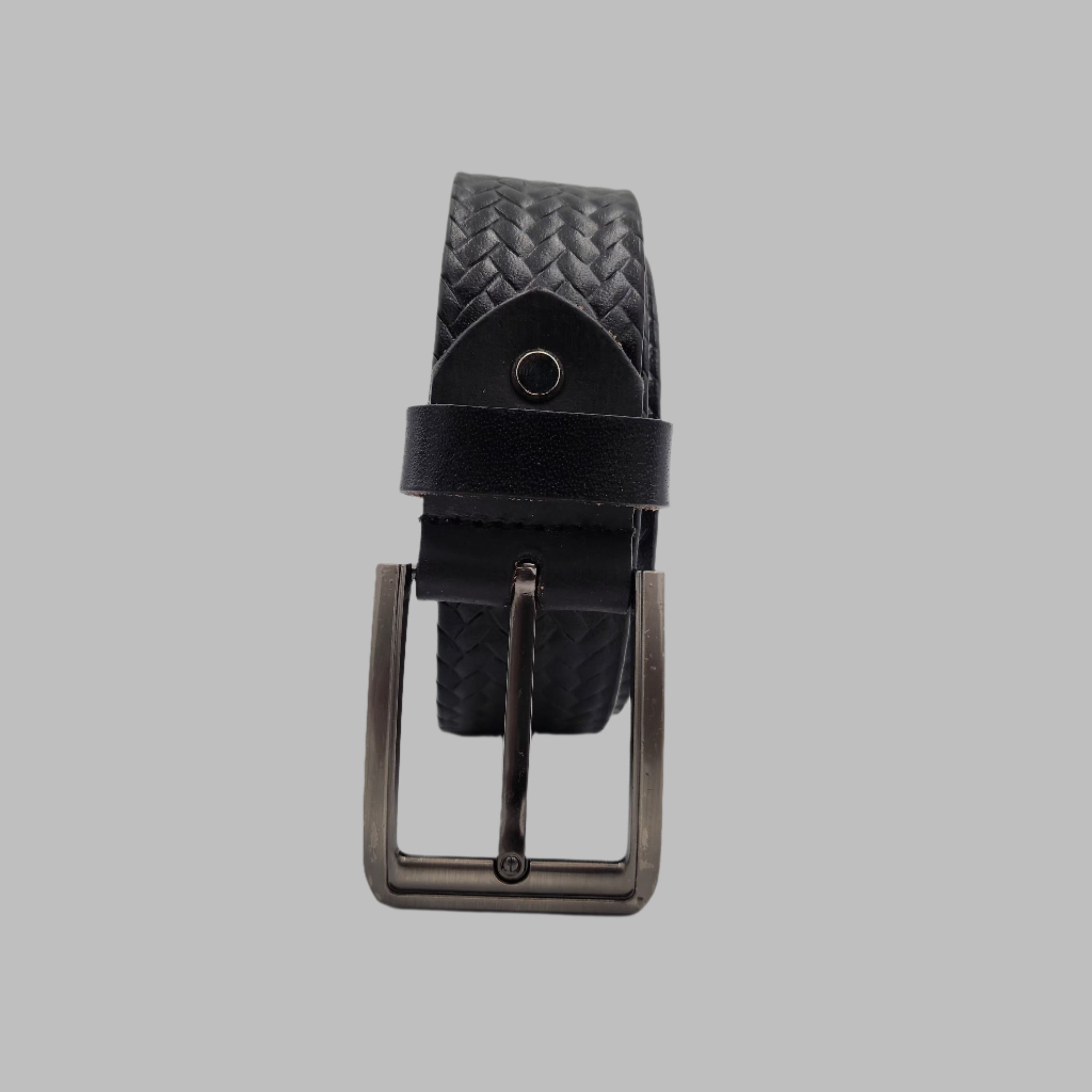 Checked Leather Belt 38mm