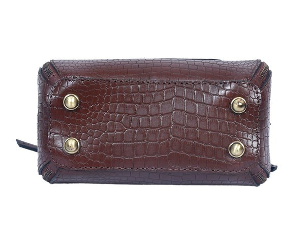 Bucket Sling Bag Croco – Stylish Croc-Embossed Leather Handbag(1568-C)