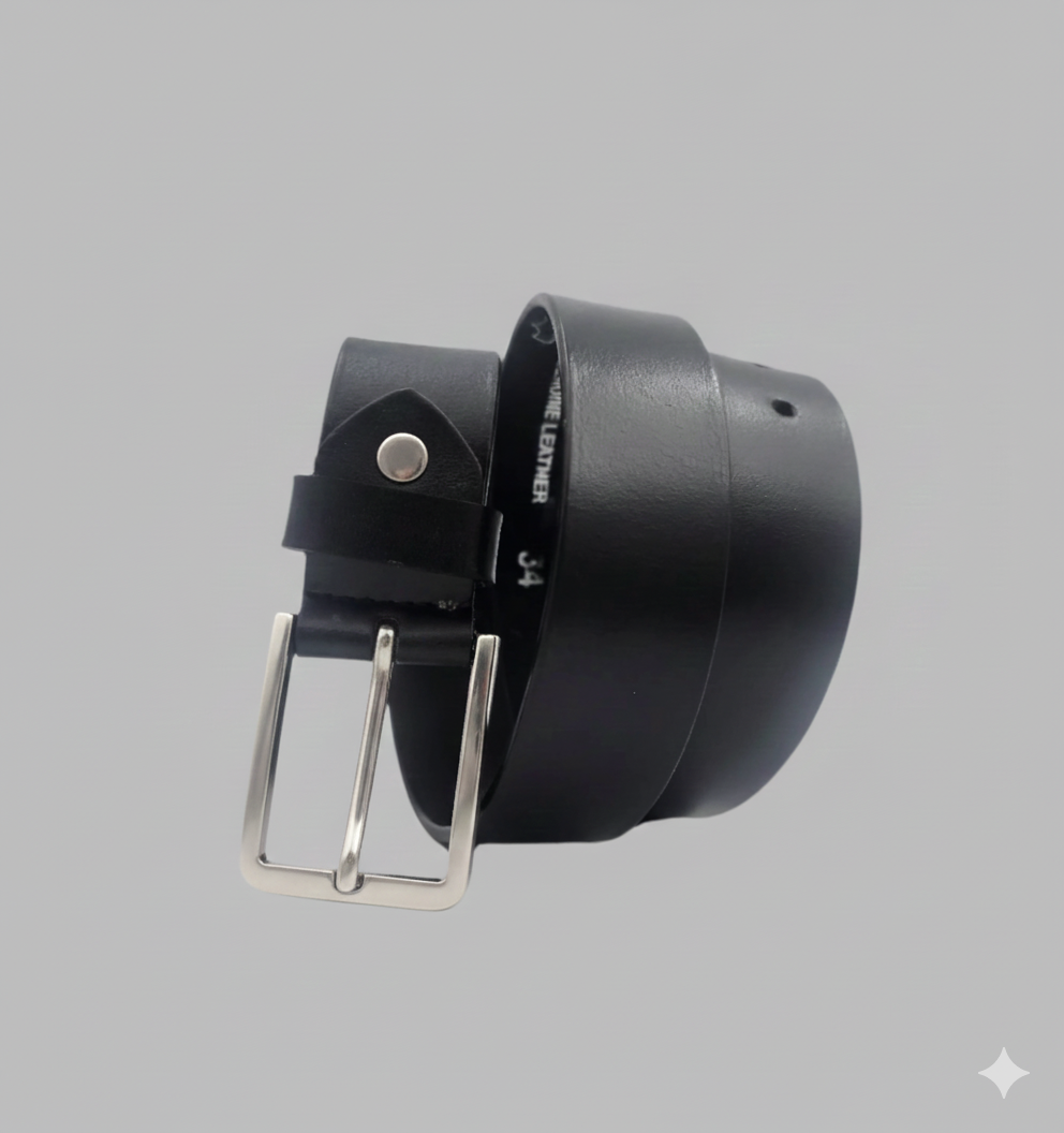 Men's 34mm Full-Grain Leather Belt | Black GM Leather(Monk Belt)