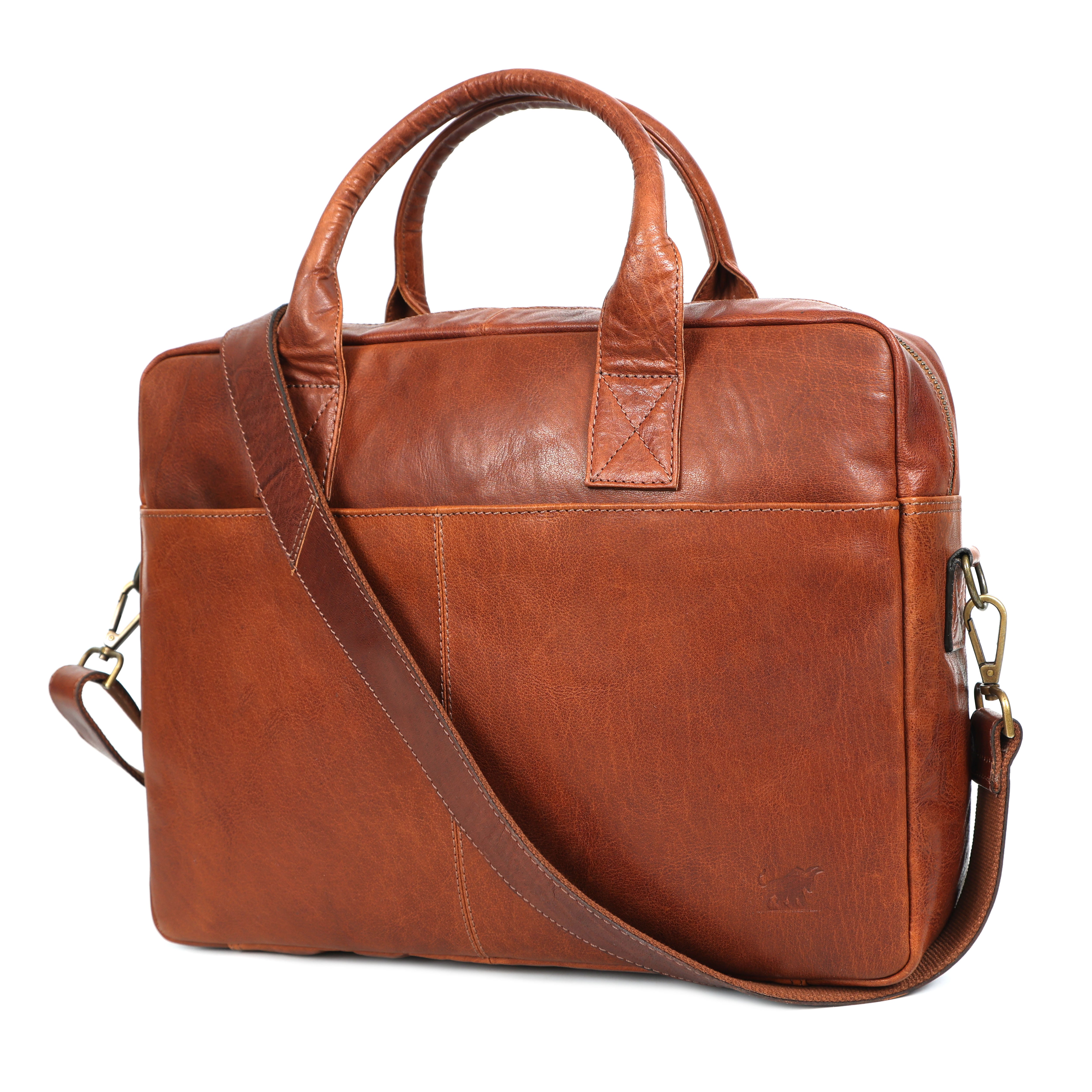 brown leather belt with a silver rectangular buckle, neatly looped into a circular shape.
