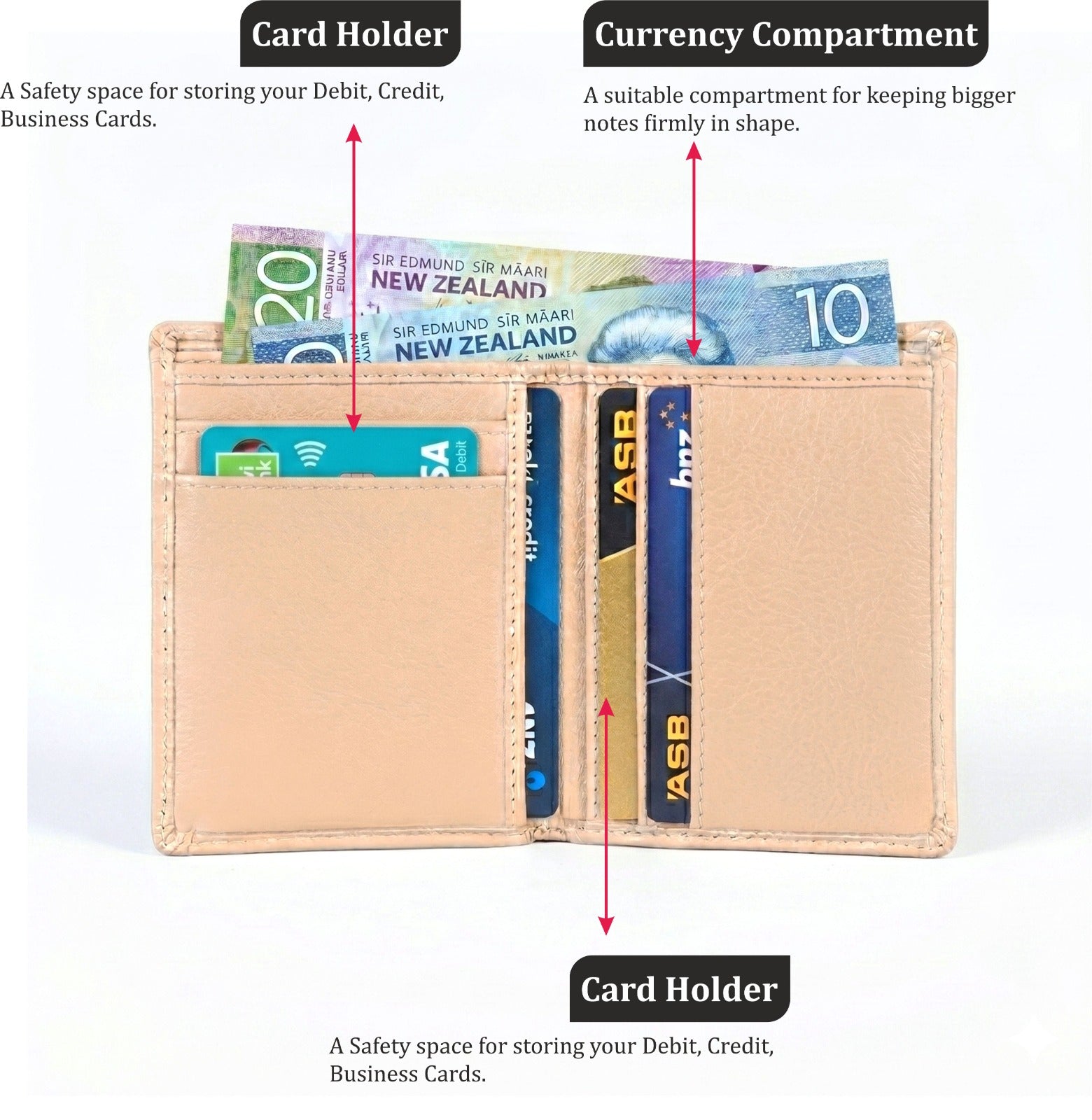 Leather Wallet in NZ | Slim Full-Grain Vertical Bifold (EL-GM-W33)