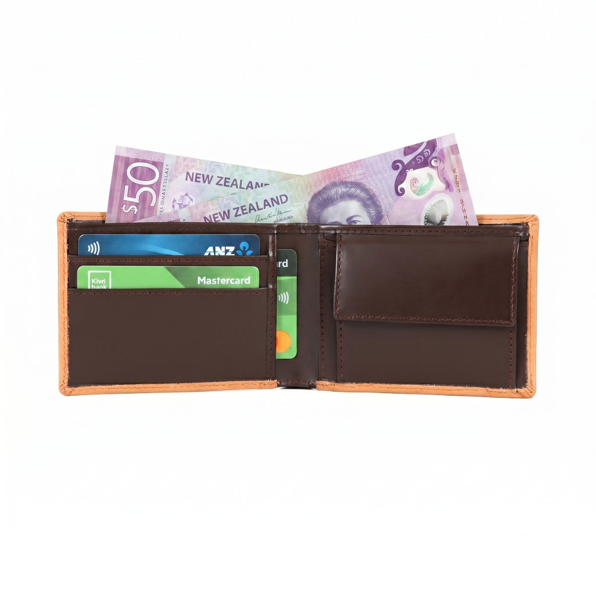 Men's Premium Leather Wallet with Coin Pocket - GM Leather(EL-GM-W37)