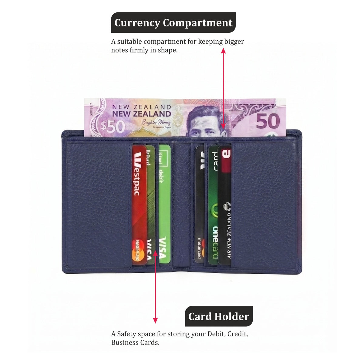 Leather Wallet in NZ | Slim Full-Grain Vertical Bifold(EL-GM-W6)