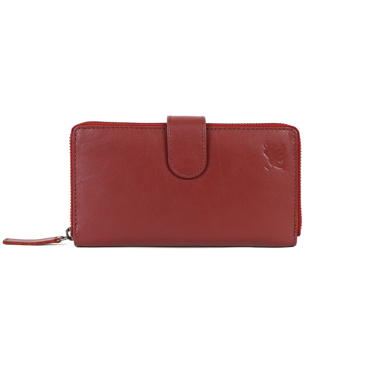 Wine Leather Wallet Clutch with Strap | GM Leather Auckland(EL-GM-W03)