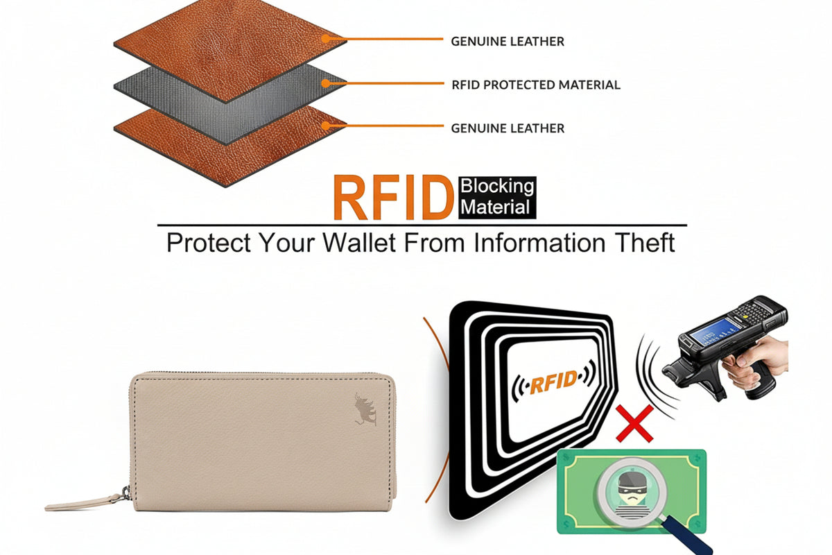 Tumbled Beige Leather Clutch Wallet with Zip | GM Leather Auckland(EL-GM-W02)