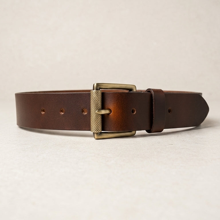 Premium Dark Brown Leather Belt– Full Grain with Brass Buckle | NZ & AU Style Essential 38mm