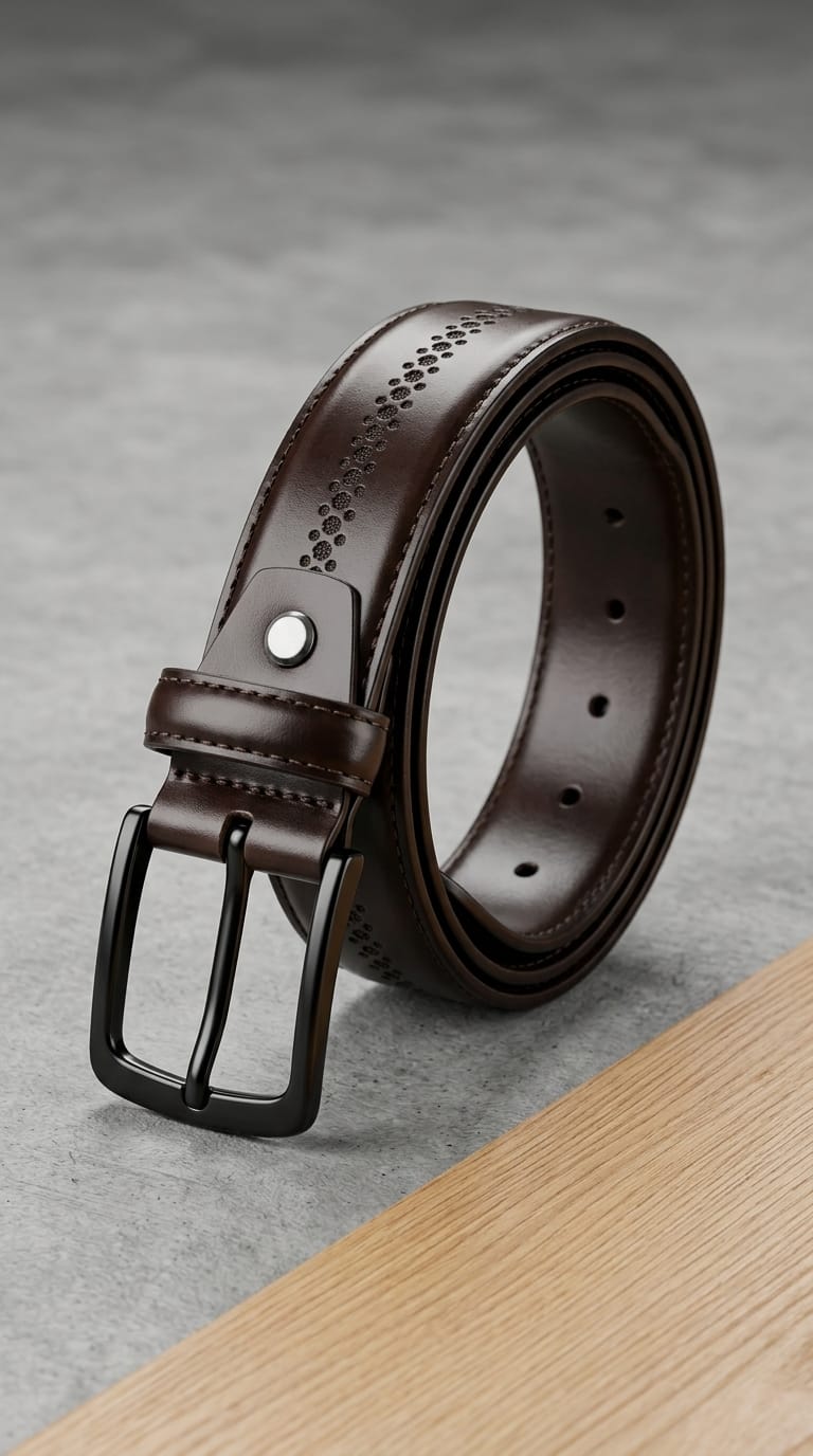 GM Leather Handcrafted Brown Laser Cut Leather Belt – Elite Edition(35mm)