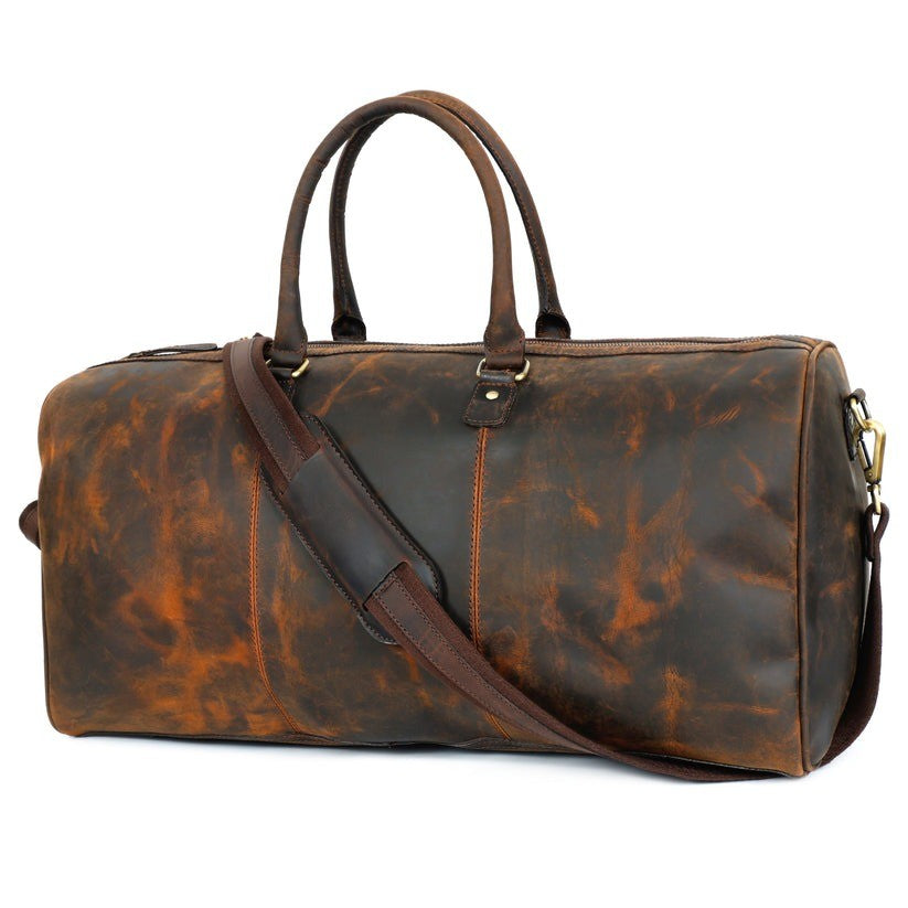 GM Leather Vintage Travel Duffle Bag | Premium Weekender(1712)