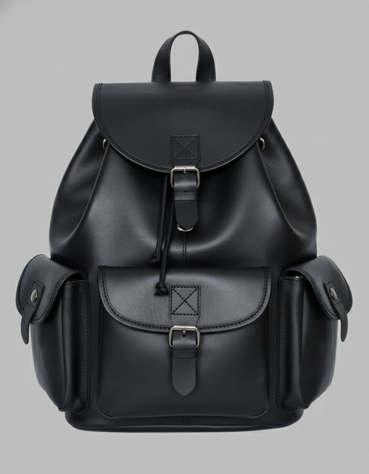 Full Grain Leather Backpack | GM Leather Drawstring Backpack