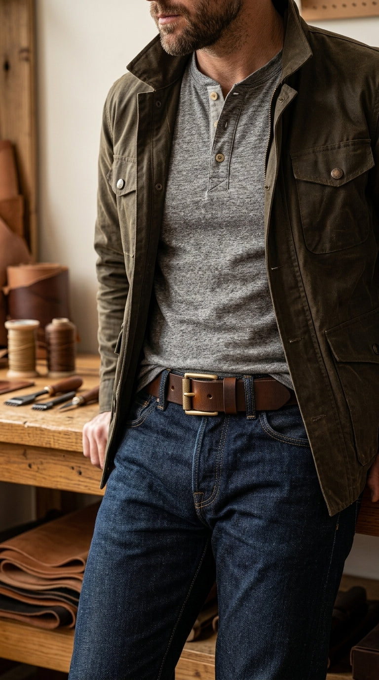 Premium Dark Brown Leather Belt– Full Grain with Brass Buckle | NZ & AU Style Essential 38mm