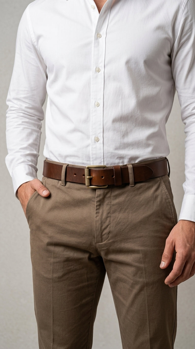 Premium Dark Brown Leather Belt– Full Grain with Brass Buckle | NZ & AU Style Essential 38mm