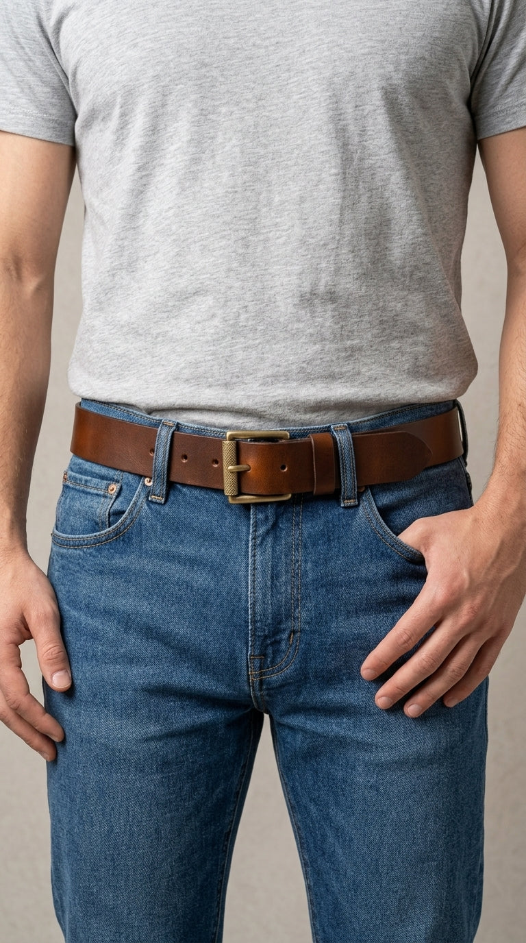 Premium Dark Brown Leather Belt– Full Grain with Brass Buckle | NZ & AU Style Essential 38mm