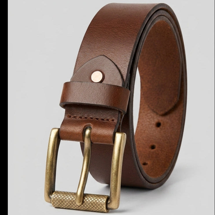 Premium Dark Brown Leather Belt– Full Grain with Brass Buckle | NZ & AU Style Essential 38mm