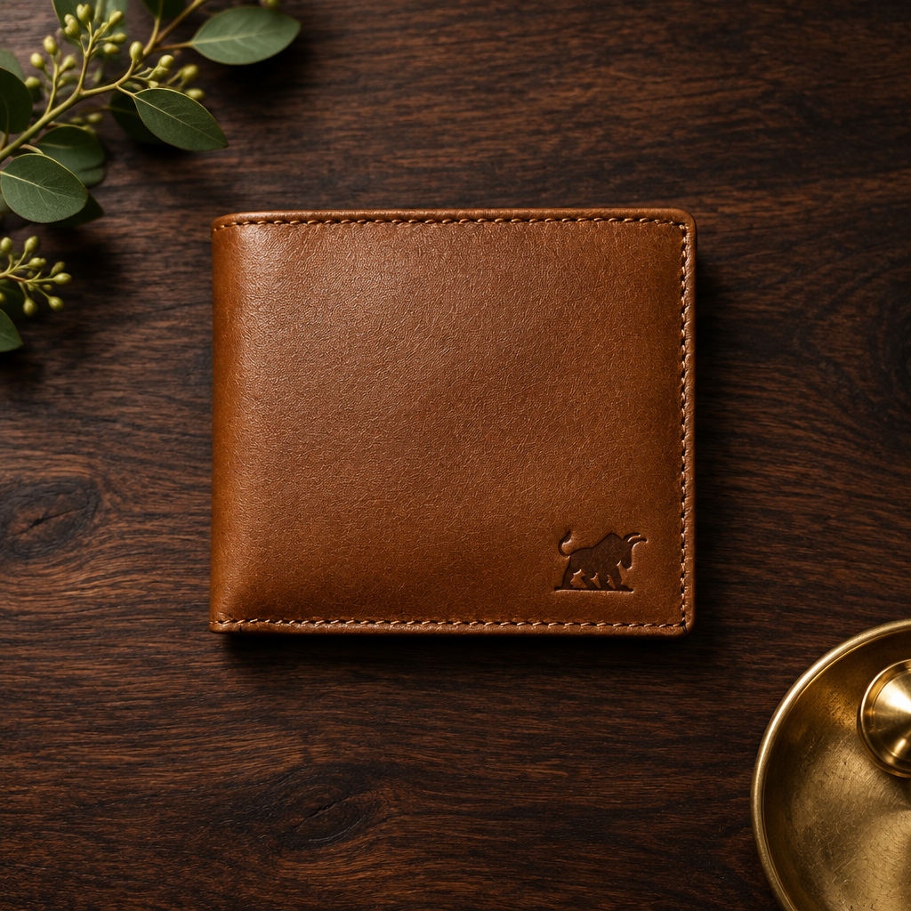 GM Leather Men's Tan Bifold Wallet | RFID Leather(EL-GM-W4)