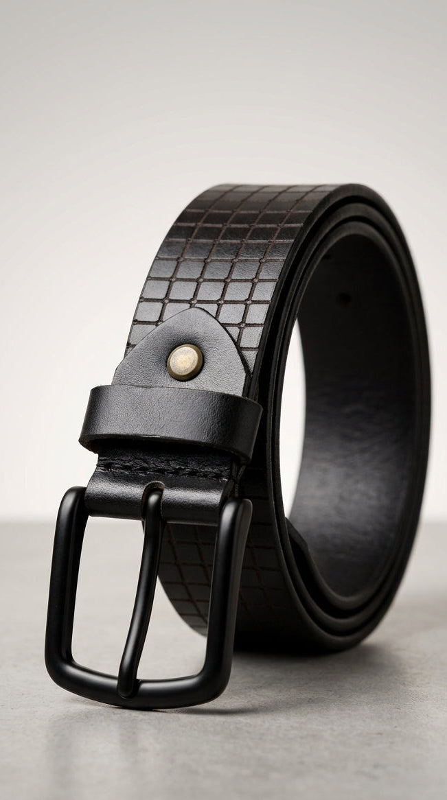 Luxury Full-Grain Leather Belt Laser Square | Hand-Crafted(40mm)
