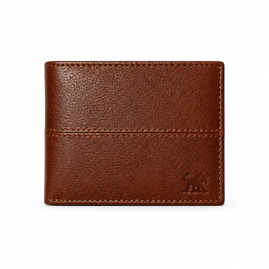 Men's Brown Genuine Leather RFID Bi-Fold Wallet | GM Leather(WN-122)