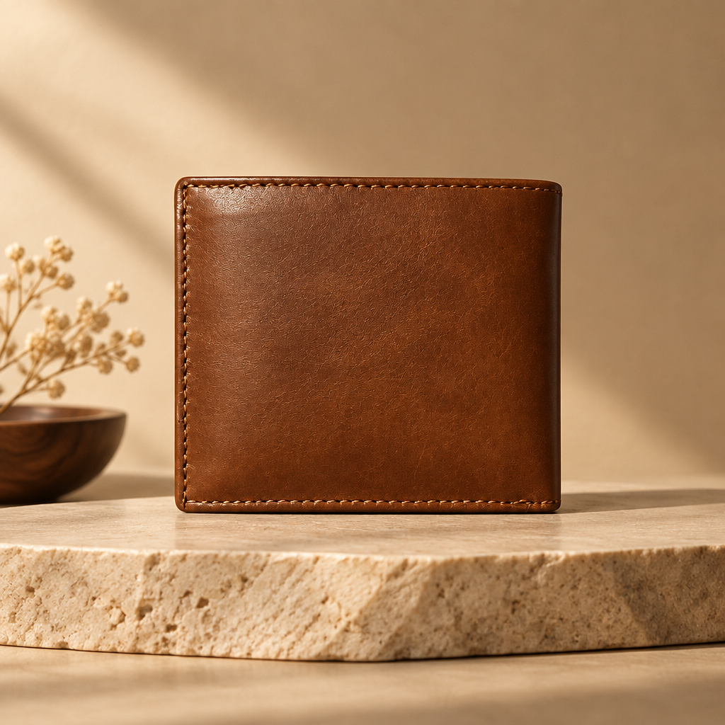 GM Leather Men's Tan Bifold Wallet | RFID Leather(EL-GM-W4)
